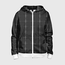 Толстовка на молнии детская Color grey white lines, цвет: 3D-белый