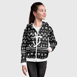 Толстовка на молнии детская Doom x witcher pattern, цвет: 3D-белый — фото 2