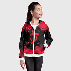 Толстовка на молнии детская Doom огненные краски, цвет: 3D-белый — фото 2