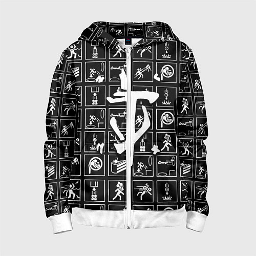 Детская толстовка на молнии Doom x portal / 3D-Белый – фото 1