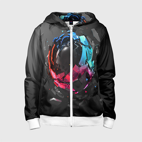 Детская толстовка на молнии Abstract graphics / 3D-Белый – фото 1