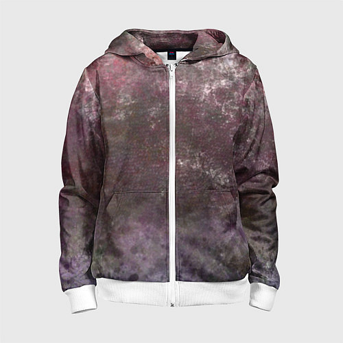 Детская толстовка на молнии Абстракция - brown-violet scales / 3D-Белый – фото 1