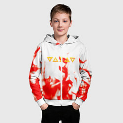 Толстовка на молнии детская Ведьмак огонь лого, цвет: 3D-белый — фото 2