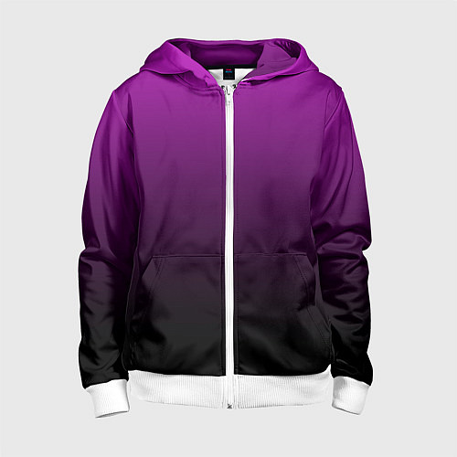 Детская толстовка на молнии Purple gradient / 3D-Белый – фото 1