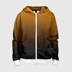 Толстовка на молнии детская Orange gradient, цвет: 3D-белый