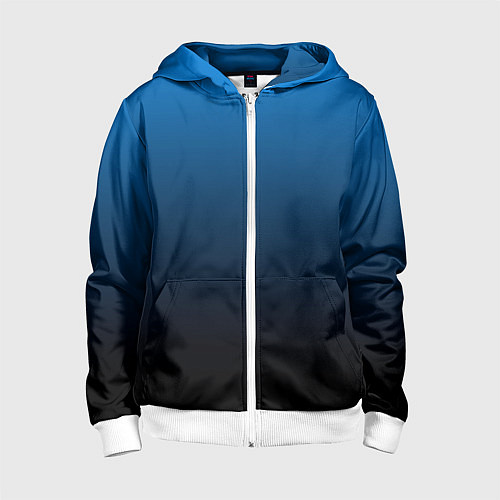 Детская толстовка на молнии Blue gradient / 3D-Белый – фото 1