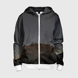 Толстовка на молнии детская Массив Метеген под звездами, цвет: 3D-белый