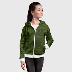 Толстовка на молнии детская Кирпичная стена, цвет: 3D-белый — фото 2