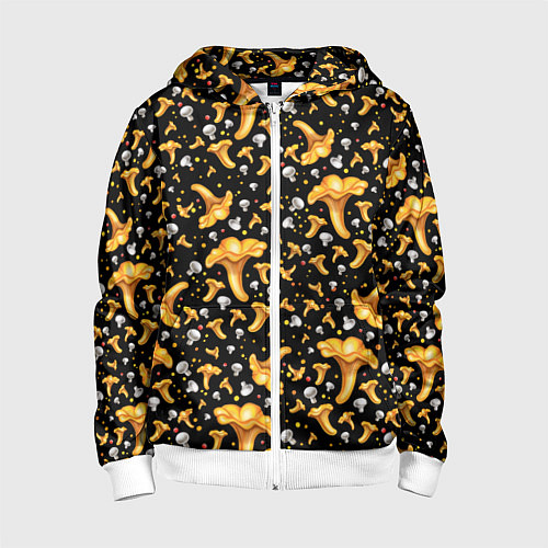 Детская толстовка на молнии Грибной дождик / 3D-Белый – фото 1