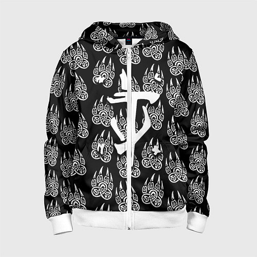 Детская толстовка на молнии Doom хищник леса / 3D-Белый – фото 1