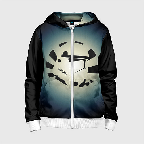 Детская толстовка на молнии Имперский штурмовик - градиент / 3D-Белый – фото 1