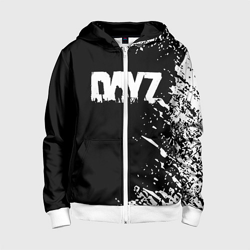 Детская толстовка на молнии Dayz брызги красок / 3D-Белый – фото 1