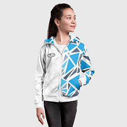 Толстовка на молнии детская Субару - фрагменты, цвет: 3D-белый — фото 2