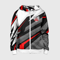 Толстовка на молнии детская Федерация бокса - спортивный, цвет: 3D-белый