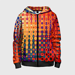 Толстовка на молнии детская Красно-жёлтый абстракция, цвет: 3D-черный
