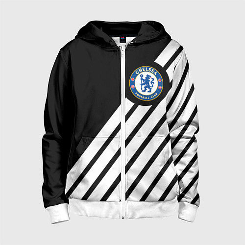 Детская толстовка на молнии Chelsea geometry sport / 3D-Белый – фото 1