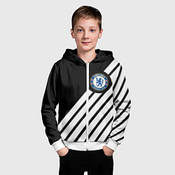 Толстовка на молнии детская Chelsea geometry sport, цвет: 3D-белый — фото 2