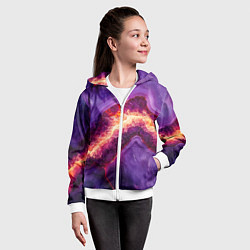 Толстовка на молнии детская Мраморный камень, цвет: 3D-белый — фото 2