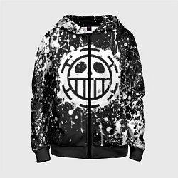 Толстовка на молнии детская Пираты сердца - лого, цвет: 3D-черный