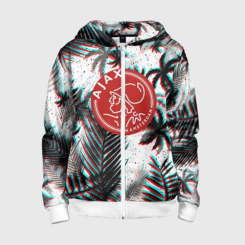 Детская толстовка на молнии Ajax тропики глитч / 3D-Белый – фото 1