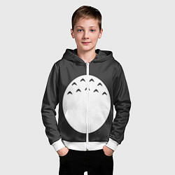 Толстовка на молнии детская Тоторо живот, цвет: 3D-белый — фото 2