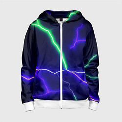 Толстовка на молнии детская Multicolored lightning, цвет: 3D-белый