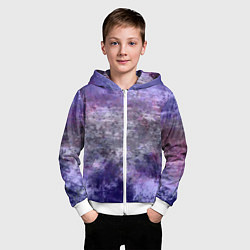 Толстовка на молнии детская Абстракция - blue-violet night sky, цвет: 3D-белый — фото 2
