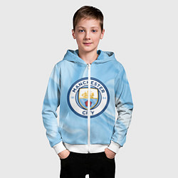 Толстовка на молнии детская Фк Манчестер Сити, цвет: 3D-белый — фото 2