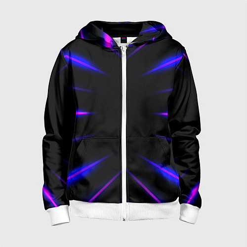Детская толстовка на молнии Color black neon neon / 3D-Белый – фото 1