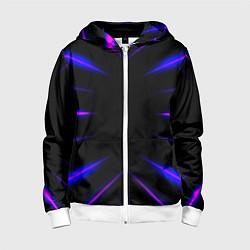 Толстовка на молнии детская Color black neon neon, цвет: 3D-белый