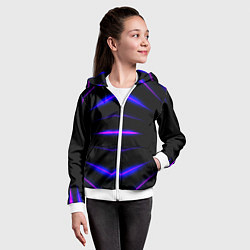 Толстовка на молнии детская Color black neon, цвет: 3D-белый — фото 2