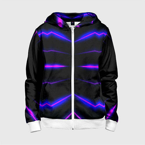 Детская толстовка на молнии Color multicoloured neon / 3D-Белый – фото 1