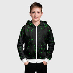 Толстовка на молнии детская Color green khaki, цвет: 3D-белый — фото 2