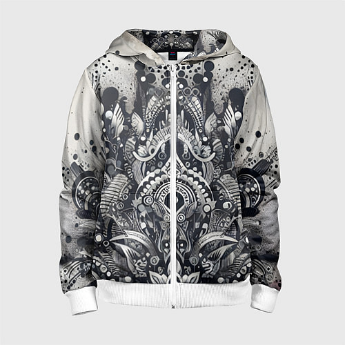 Детская толстовка на молнии Abstract pattern - graffiti / 3D-Белый – фото 1