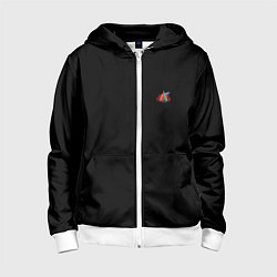 Толстовка на молнии детская Ёлочные чудеса, цвет: 3D-белый