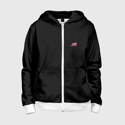 Детская толстовка на молнии Всероссийский день хоккея / 3D-Белый – фото 1