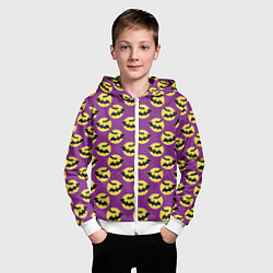 Толстовка на молнии детская Паттерн с летучими мышами, цвет: 3D-белый — фото 2