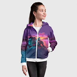 Толстовка на молнии детская Venom near his motorcycle - ai art fantasy, цвет: 3D-белый — фото 2