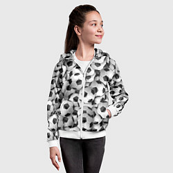 Толстовка на молнии детская Игра в мяч, цвет: 3D-белый — фото 2