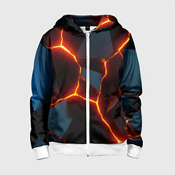 Детская толстовка на молнии Трещины неоновые