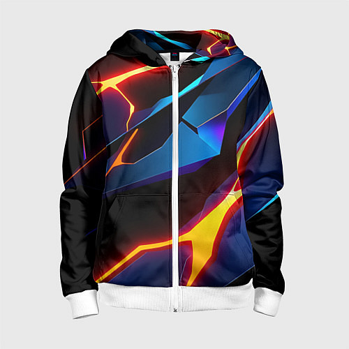 Детская толстовка на молнии Галактический / 3D-Белый – фото 1