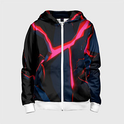 Толстовка на молнии детская Neon glow, цвет: 3D-белый
