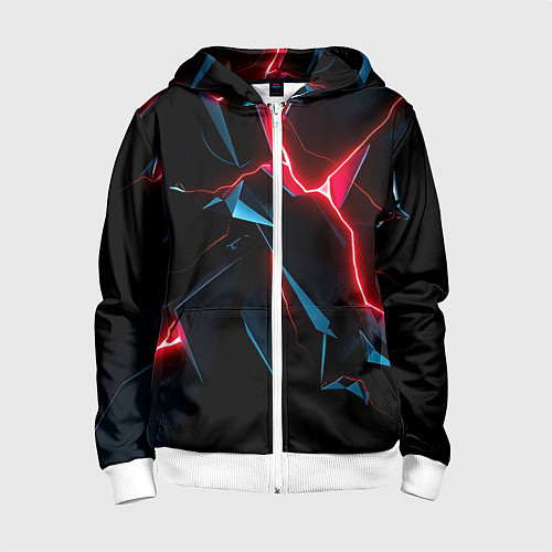 Детская толстовка на молнии Neon multicolored / 3D-Белый – фото 1