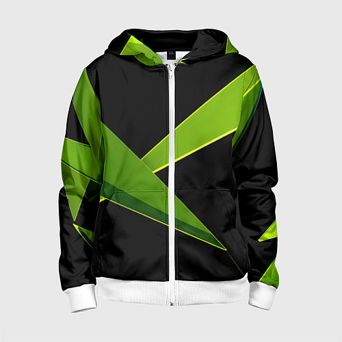 Детская толстовка на молнии Geometric neon / 3D-Белый – фото 1