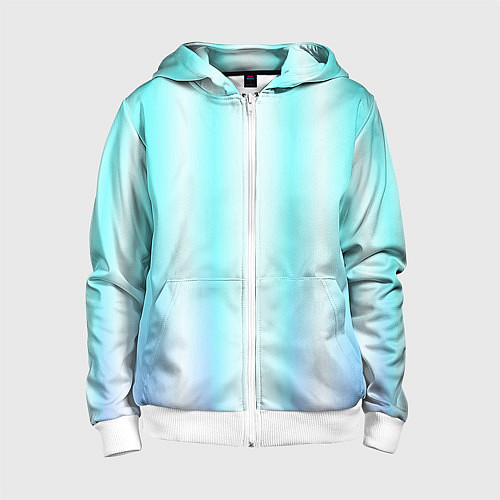 Детская толстовка на молнии Neon white blue lines / 3D-Белый – фото 1