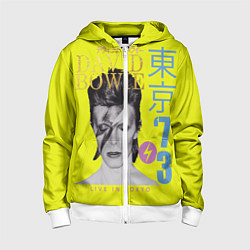 Толстовка на молнии детская David Bowie 1973, цвет: 3D-белый