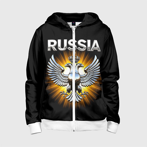 Детская толстовка на молнии Серебрянный орёл / 3D-Белый – фото 1