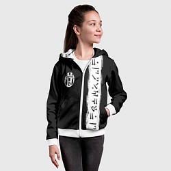 Толстовка на молнии детская Ювентус символы гейм, цвет: 3D-белый — фото 2