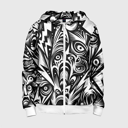 Детская толстовка на молнии Lightnings and faces - ai art fantasy / 3D-Белый – фото 1