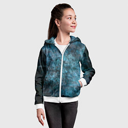 Толстовка на молнии детская Абстракция - dark blue, цвет: 3D-белый — фото 2